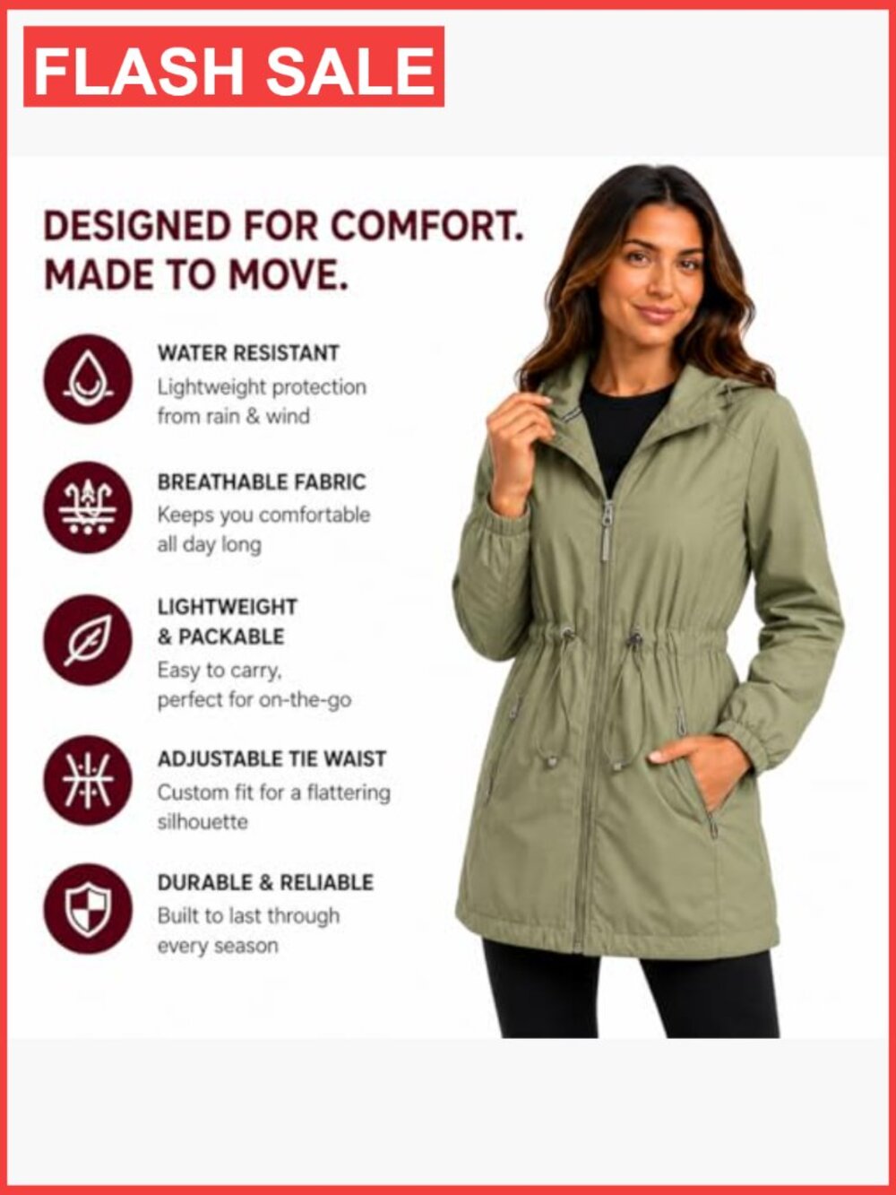 Women's Insulated Windbreaker Jacket Water Resistant Long Length - Picture 5 of 7